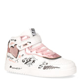 Mid sneaker in ecopelle bianco rosa - Sneakers Bambina | Boscaini Scarpe