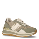 Sneaker in ecopelle e tessuto con zeppa verde nabuk - LAURA BIAGIOTTI | Boscaini Scarpe