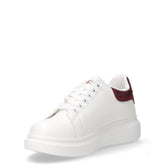 Sneaker in ecopelle con strass bianco rosso | Boscaini Scarpe