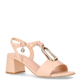 Sandalo in ecopelle con tacco rosa - Sandali Con Tacco Donna | Boscaini Scarpe