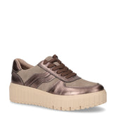 Sneaker con zip laterale in ecopelle tortora - Sneakers Donna | Boscaini Scarpe