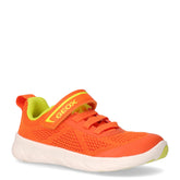 Foot Run sneaker in tessuto ed ecopelle bambino arancio lime | Boscaini Scarpe