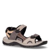 Sandalo sportivo in pelle e tessuto con strappi grigio beige - TOO LIKE | Boscaini Scarpe