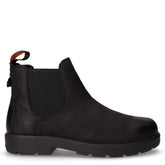 Stivaletto in pelle e tessuto nero | Boscaini Scarpe