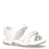 Sandalo in ecopelle con fiori bambina bianco | Boscaini Scarpe