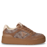 Sneakers in tessuto ed ecopelle taupe | Boscaini Scarpe