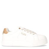 Sneaker bambina in ecopelle con platform bianco geo beige - 1°CLASSE | Boscaini Scarpe