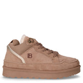 Sneaker in ecopelle e tessuto beige | Boscaini Scarpe