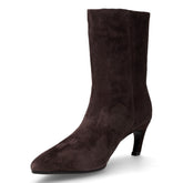 Tronchetto in pelle scamosciata con zip marrone | Boscaini Scarpe