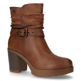 Tronchetto in ecopelle con zip cammello - Tronchetti Donna | Boscaini Scarpe