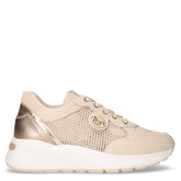 Sneaker in pelle e tessuto latte | Boscaini Scarpe
