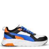 Trinity LT sneaker in tessuto ed ecopelle bambino bianco blu arancio | Boscaini Scarpe