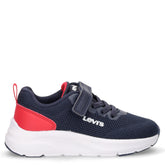 Hudson Mini sneaker in tessuto ed ecopelle bambino blu navy rosso | Boscaini Scarpe
