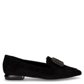 Mocassino in tessuto con applicazione strass nero - Mocassini Donna | Boscaini Scarpe