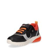 Ciberdron sneaker bambino in tessuto ed ecopelle nero arancione | Boscaini Scarpe