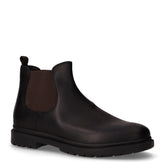 Andalo stivaletto in pelle e tessuto nero cioccolato | Boscaini Scarpe