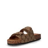 Ciabatta aperta in tessuto caffè | Boscaini Scarpe