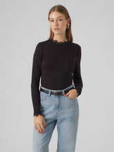 Maglia con pizzo in tessuto nero | Boscaini Scarpe