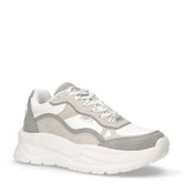 Sprint sneaker in ecopelle e tessuto grigio crema | Boscaini Scarpe