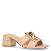 Ciabatta in ecopelle con tacco beige - LAURA BIAGIOTTI | Boscaini Scarpe