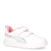 Courtflex v3 sneaker in ecopelle bambina bianco rosa argento - Sneakers Bambina | Boscaini Scarpe