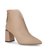 Tronchetto in ecopelle con zip beige | Boscaini Scarpe