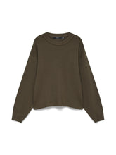 Maglione girocollo a coste in maglia verde scuro | Boscaini Scarpe