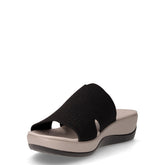 Ciabatta in tessuto con zeppa nero | Boscaini Scarpe