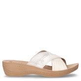 Ciabatta in ecopelle con zeppa bianco | Boscaini Scarpe