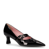 Mary Jane con tacco in ecopelle nero vernice | Boscaini Scarpe