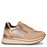 Sneaker in ecopelle e tessuto con platform tortora - Sneakers Donna | Boscaini Scarpe