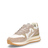 Tally sneaker in pelle e tessuto taupe bianco | Boscaini Scarpe