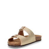 Brionia ciabatta in pelle intrecciata oro chiaro | Boscaini Scarpe