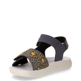 Sandalo in ecopelle bambino navy lime | Boscaini Scarpe