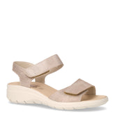 Sandalo in pelle con zeppa beige champagne - Sandali Con Tacco Donna | Boscaini Scarpe