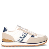 Sneaker in ecopelle e tessuto bianco navy | Boscaini Scarpe