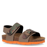 Luce sandalo bambino in ecopelle kaki militare - GRUNLAND JUNIOR | Boscaini Scarpe