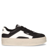 Cajo sneaker in ecopelle con platform nero bianco | Boscaini Scarpe