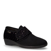 Pantofola in tessuto con strappo nero | Boscaini Scarpe