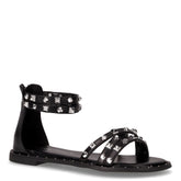 Sandalo in ecopelle con borchie bambina nero | Boscaini Scarpe