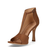 Sandalo con tacco in pelle cuoio | Boscaini Scarpe