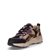 Garner Leopard sneaker in tessuto e pelle nude multicolor | Boscaini Scarpe