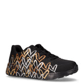 Uno lite metallic love sneaker in ecopelle nero oro - Donna | Boscaini Scarpe