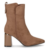 Tronchetto a punta in tessuto taupe - Tronchetti Donna | Boscaini Scarpe