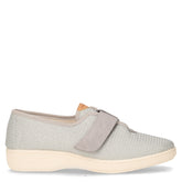 Pantofola in tessuto con strappo grigio granito | Boscaini Scarpe