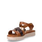 Sandalo in pelle cuoio moro platino | Boscaini Scarpe