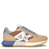 Jaki 2.0 Bicolor sneaker in pelle e tessuto beige volpe | Boscaini Scarpe