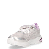 Sneaker bambina in tessuto ed ecopellei argento lilla | Boscaini Scarpe