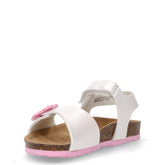 Chalki sandalo in ecopelle con fiore bambina bianco rosa | Boscaini Scarpe
