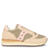 Jazz Triple sneaker in pelle e tessuto verde rosa | Boscaini Scarpe